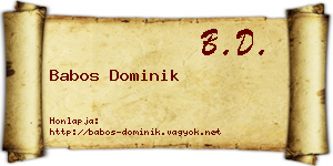 Babos Dominik névjegykártya